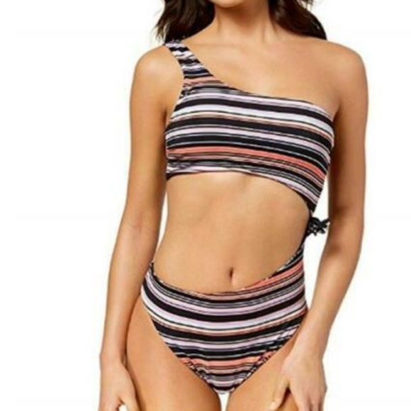 Bar III Reversible One-Shoulder Cutout One-Piece - Picture 4 of 8